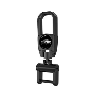 GUIILAN Metal Car Fob Cover Key Chain with 2 Detachable Key Rings Car Keychain buckle Compatible with RAM 1500 (White)