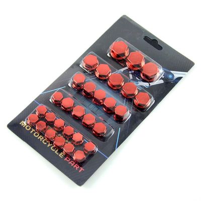 For General purpose motorcycle Decoration Bolt Nut Motorcycle Accessories Cover (Red)
