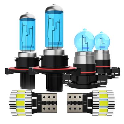 ZPXGIZT Light Bulbs Fit For Dodge Grand Caravan 2010, High Performance Halogen Headlight Bulb And License Plate Lights Combo, 9008 5202 High Low Beam Fog Lights, 6000K White Light, Pack of 6