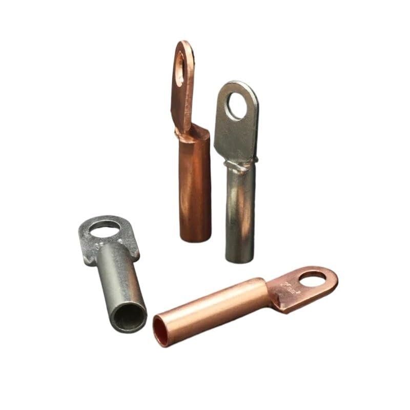 POWTAXBJGD Wire Crimp Connector Car Auto Copper Terminal Block DT-10/16/25/35/50 Battery Cable Crimp Terminals Soldered Copper Crimp Lugs(Silver DT-16,50 Pieces)