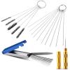 Auttoop Carburetor Cleaning Kit Carburetors Carbon Dirt Jet Remove Cleaner, Carb Cleaning Kit Stainless Steel 13 Cleaning Wires Set + 10 Cleaning Needles+ 5 Nylon Brushes+ 1 Sharp Pick view 1