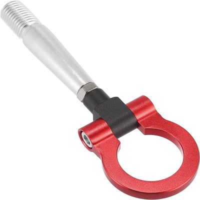 Edinstry Red Round Aluminum Alloy Track Racing Front Rear Bumper Screw on Tow Hook Trailer Ring Towing