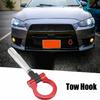 Edinstry Red Round Aluminum Alloy Track Racing Front Rear Bumper Screw on Tow Hook Trailer Ring Towing view 2
