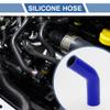 X AUTOHAUX 1 Set 35mm/1.38" ID 102mm/4.02" Length 45 Degrees Blue Black Car Silicone Hose with Clamps Coolant Hose Universal view 2