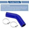 X AUTOHAUX 1 Set 35mm/1.38" ID 102mm/4.02" Length 45 Degrees Blue Black Car Silicone Hose with Clamps Coolant Hose Universal view 4