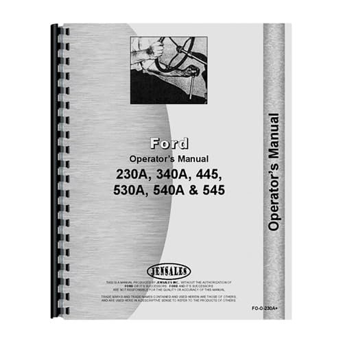 Operator's Manual fits Ford 230A 340A 445 530A 540A 545