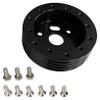 Motipudy 6 & 3 Hole Steering Wheel Adapter Replacement for 1" Steering Wheel Hub Adapter Conversion SpacerBlack view 1