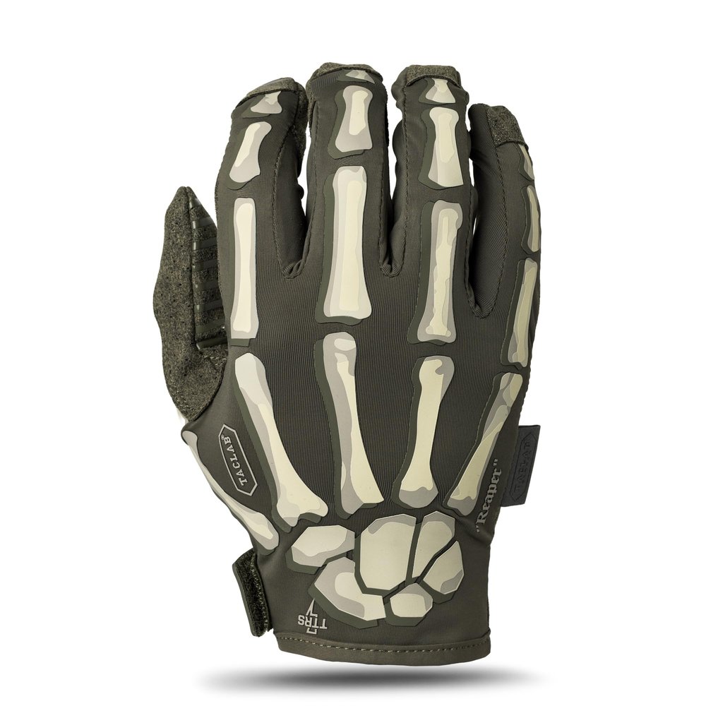 TACLAB Reaper Skeleton Gloves Touchscreen, Comfortable, Breathable (Ghost Green, X-Small)