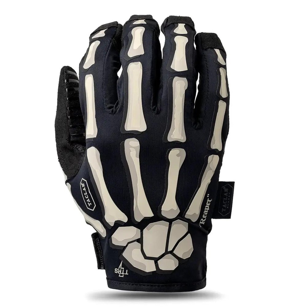 TACLAB Reaper Skeleton Gloves Touchscreen, Comfortable, Breathable (Black, Large)