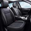 GEMPEROR Car Seat Covers for Chevy Traverse 2016-2025 | Waterproof Breathable Faux Leather Cushions Anti-Slip Seat Covers Black White, Front Set view 1