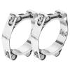 uxcell 2Pcs T-Bolt Hose Clamp, 304 Stainless Steel Intake Soft Hose, Clamp Range 55-65mm for 2.56" Hose ID, T-Clamps for Automotive, Intercooler, Radiator, Silver view 1
