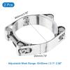 uxcell 2Pcs T-Bolt Hose Clamp, 304 Stainless Steel Intake Soft Hose, Clamp Range 55-65mm for 2.56" Hose ID, T-Clamps for Automotive, Intercooler, Radiator, Silver view 2