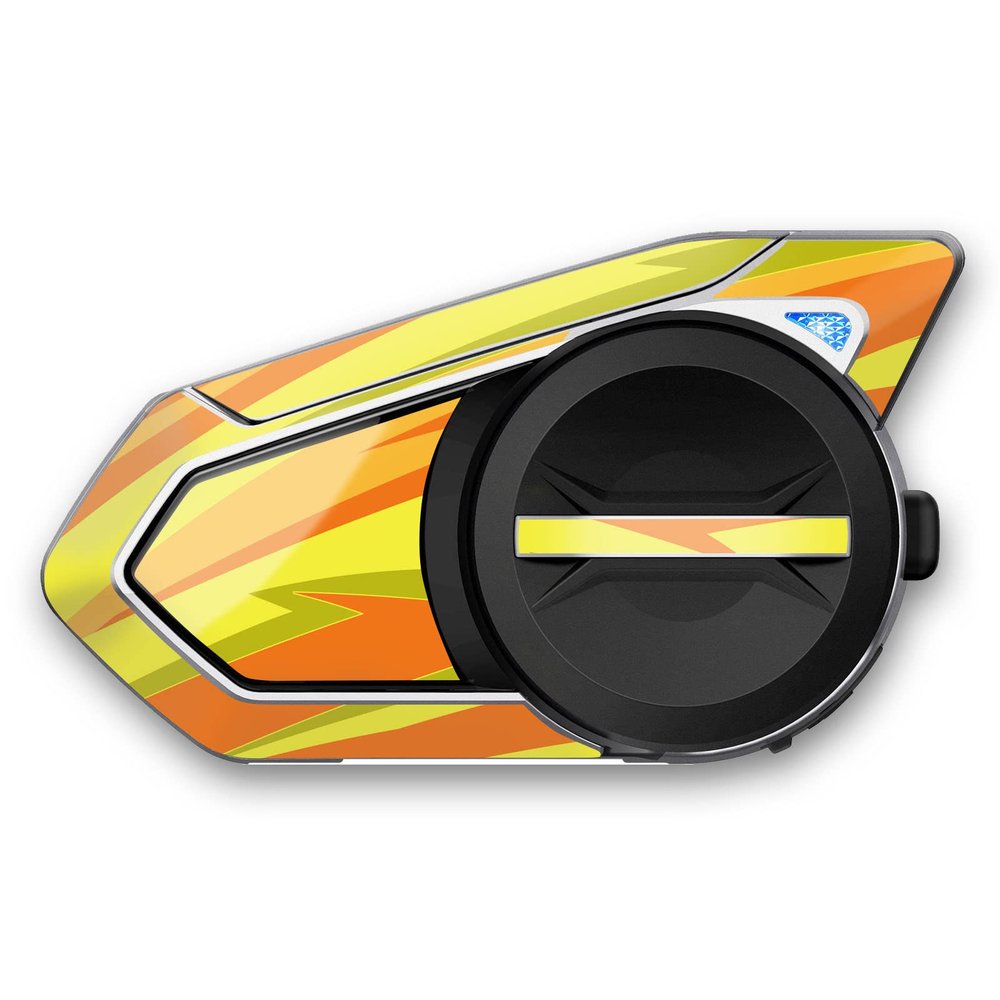 Autobahn88 Motorcycle Bluetooth Headset Protective Skin Decal Kit, Compatible with Sena 50S (Style: Orange Stripe)