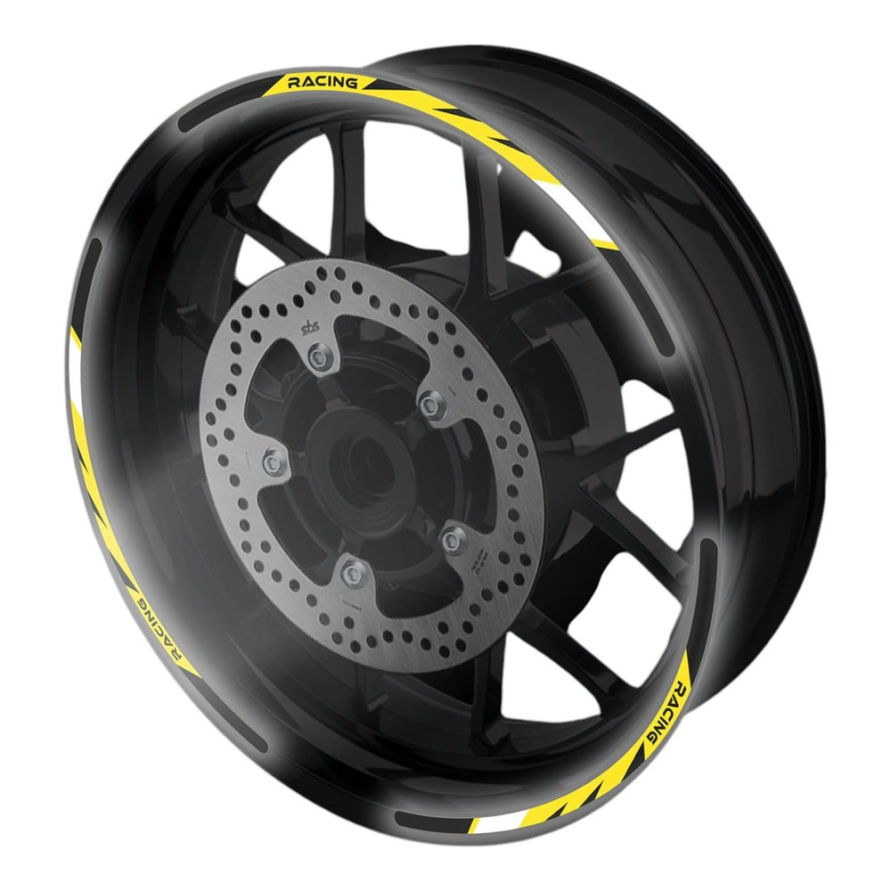 Autobahn88 Motorcycle 17" Rim Decal Kit, Compatible with Kawasaki Z1000 (2003-2023) (Style: Z1000-Yellow)