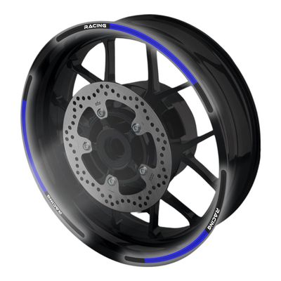 Autobahn88 Motorcycle 17" Reflective Rim Decal Kit, Compatible with Yamaha FZ07 MT-07 (2018-2021) (Style: L01B-Blue-Reflective)