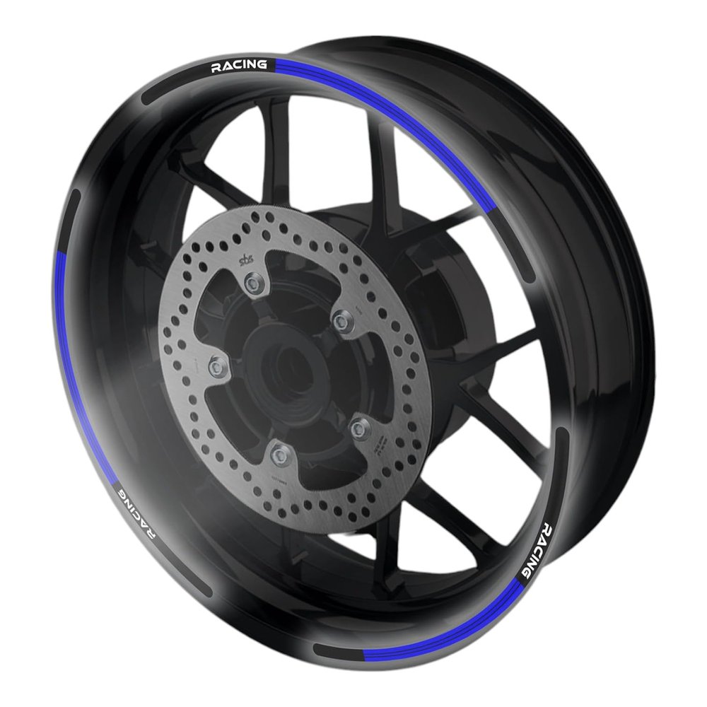 Autobahn88 Motorcycle 17" Reflective Rim Decal Kit, Compatible with Yamaha FZ07 MT-07 (2018-2021) (Style: L01B-Blue-Reflective)