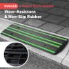 Pyle 4 ft. Rubber Threshold Curb Ramp, Heavy Duty, Non-Slip Car Ramp for Driveways, Garages, and Sidewalks, Green Reflective Strips, Waterproof, with Expansion Screws, 48.0x 16.0 x 2.6 Inch view 3