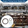 Hihaha Engine Timing Cover Gasket Set JV5151 for Kia Amanti 3.3L-3.8L V6 DOHC 24v 06-16 Chain Case Cover Gasket Long-lasting Sealing Rubber,Metal 1 Set Brown view 2