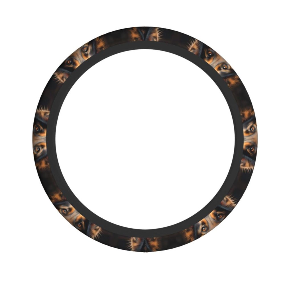 German Shepherd Steering Wheel Cover Durable and Eco-Friendly, Suitable for Most Vehicles 18"