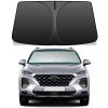Windshield Sun Shade for Hyundai Santa Fe 2019-2023 Foldable Car Front Window Sunshade Accessories 240 T Sun Visor Protector Reflective Cover Block UV Rays & Sun Heat view 1
