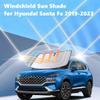 Windshield Sun Shade for Hyundai Santa Fe 2019-2023 Foldable Car Front Window Sunshade Accessories 240 T Sun Visor Protector Reflective Cover Block UV Rays & Sun Heat view 2