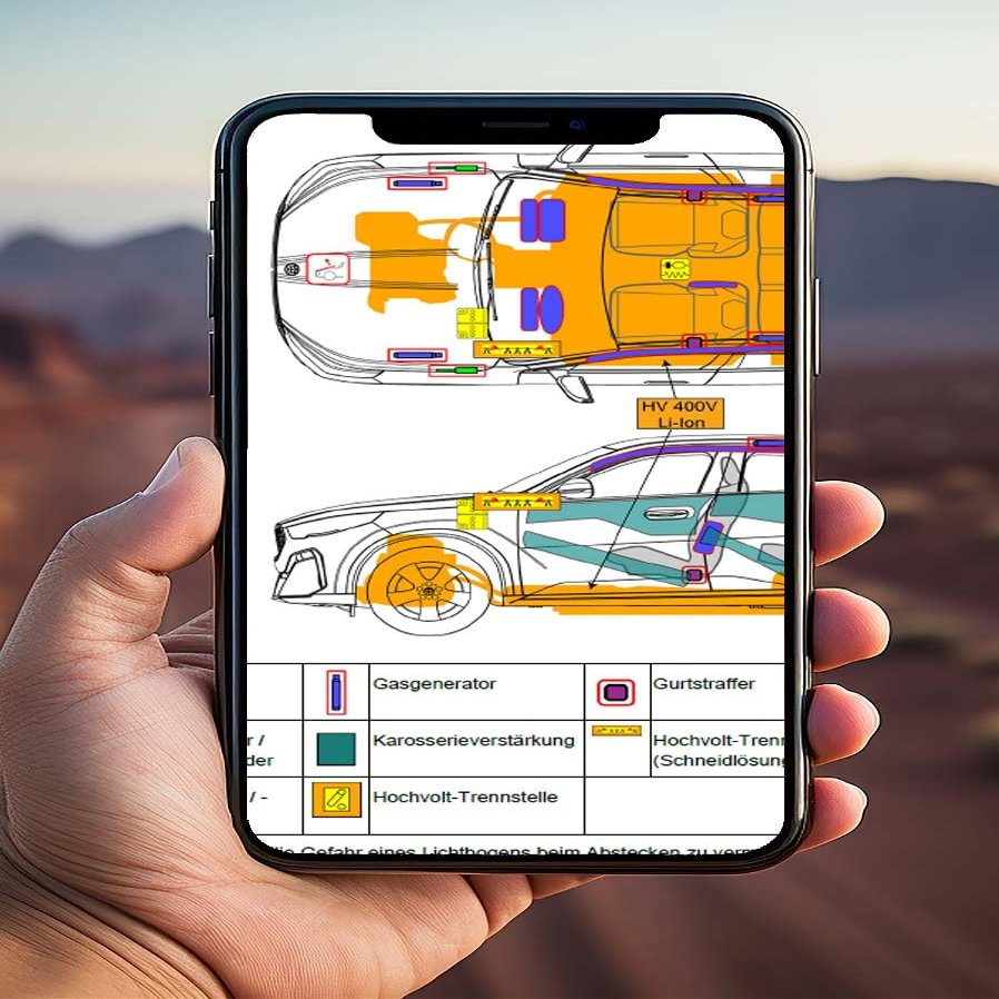 Digital Rescue Card via QR Code, Compatible with Chevrolet Camaro 2-triges Cabrio (2020-2024)