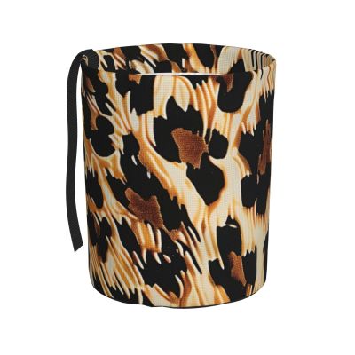 BEIVGOXL Leopard Print Printed Car Trash Can-Waterproof Car Garbage Can,Car Trash Bag Hanging,Women's Car Accessories, Car Seat Back Use Car Interior Accessory Storage Bag Collapsible Trash Container