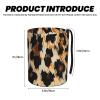 BEIVGOXL Leopard Print Printed Car Trash Can-Waterproof Car Garbage Can,Car Trash Bag Hanging,Women's Car Accessories, Car Seat Back Use Car Interior Accessory Storage Bag Collapsible Trash Container view 3