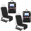 Aurelema 4 Pack Non-slip Car Seat Protector and Backseat Organizer Kick Mat with Tablet Holder, Large Waterproof Car Seat Protector with Storage Pockets for Leather and Fabric view 1