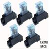 BHOLSA 5sets LY2NJ 220V 10A Coil Power Relay DPDT HH62P HHC68A-2Z with Socket Base(AC 110V) view 2