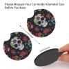 Car Coasters 2 Pack Flower Cactus Sugar Skull Car Cup Holder Pads Non-Slip Drink Coasters Rubber Car Cup Mat Absorbent Insert Cup Pads Universal Car Interior Accessories for Most Vehicle view 3