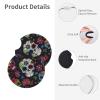 Car Coasters 2 Pack Flower Cactus Sugar Skull Car Cup Holder Pads Non-Slip Drink Coasters Rubber Car Cup Mat Absorbent Insert Cup Pads Universal Car Interior Accessories for Most Vehicle view 4