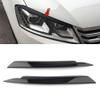 SIKUAI Autopart Headlight Headlamp Eye Lid Eyebrow Trim Decor Cover for VW for Passat B7 2010-2014, Glossy Black view 3