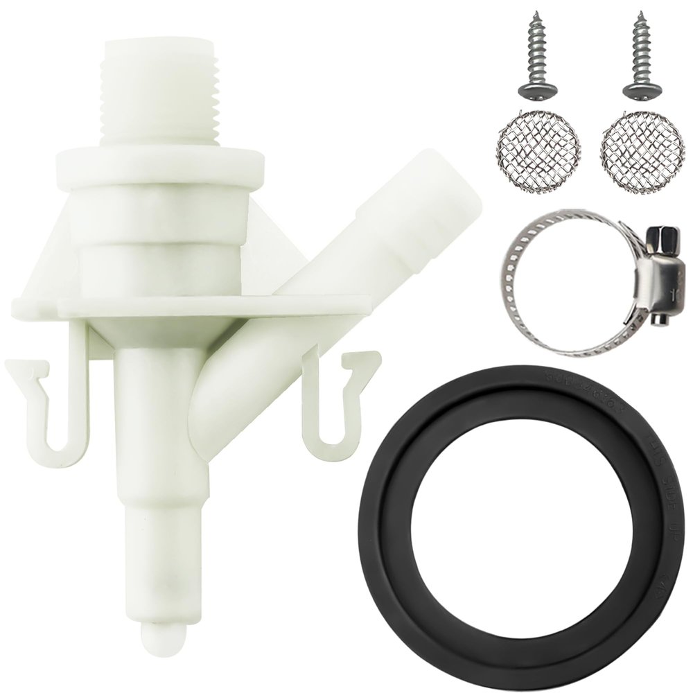 385311641 RV Toilet Valve Replacement Kit for Dometic 300|301|310|311|320|321 Pedal Flush Toilets -Freeze-Resistant Flush Camper Toilet Valve Parts with 385311658 Toilet Seal