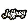 Jeffrey Name Sticker - Waterproof Durable Vinyl Decal for Car Bumper, Laptop, Luggage, Water Bottle, Wall, Door and Window, Size - 5'' Longer Side view 1