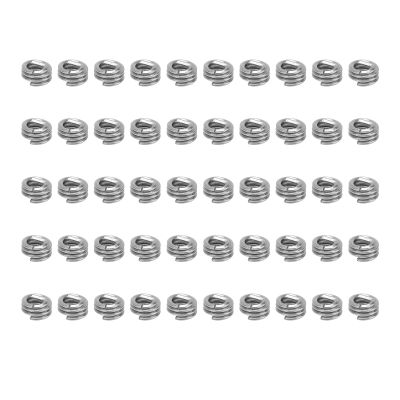 Baxnore 50PCS 6 32 Wire Thread Insert, High Strength SUS304 Thread Socket Screw, Bushing Thread Sheath Screw, Hole Repair Wire Brace for Automobile Maintenance (1D)