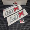 LTX Decals (2pk) Performance Racing Engine Accent Stickers 6.2L LT1 LT4 LT2 LT6 (Gloss Gray & Red 'X', 1.5" x 6.0") view 1