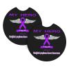 My Hero is Now My Angel Hodgkin Lymphoma Cancer Awareness Car Cup Coasters Non-Slip Neoprene Car Holders Pads Protective Liners for Auto Interiors Suitable for All Vehicle Universal Set of 2 Pcs view 1