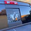 for Dodge Ram 2009-2024 2025 2026 Rear Middle Window Bigfoot American Flag Decal for Truck, Matte Black Flag Decal for Truck, Truck Accessories view 1