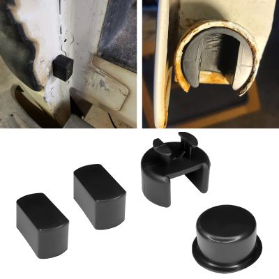 QBOONPT 4 PCS Car Tailgate Hinge Kit, ABS 3 Specs Tailgate Bushing Insert Kit, Tailgate Accessories for Left Right Bed and Door Sides, Compatible with Dodge Ram Ford F-Series (Black)