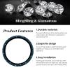 Kewucn Bling Steering Wheel Cover, Crystal Diamond Steering Wheel Protector for Women Girls, 14-15 Inch Sparkling Rhinestone Decor Accessories, Universal Fit for Most Cars, SUVs, Vans (Light Blue) view 3