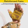 SUJAYU Fingerless Outdoor Gloves for Men Women, Knuckle Protection for Cycling Hiking Bicycle Riding, Motorcycle Gloves for Men Women (Green, Large) view 4