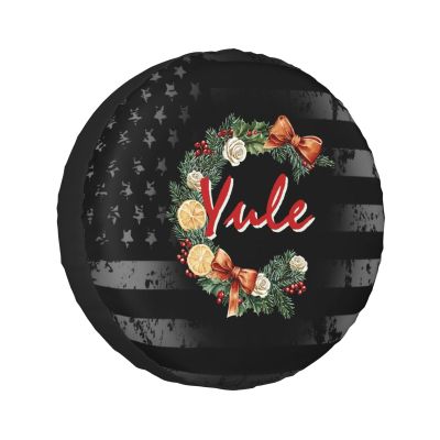 Christmas Yule Wreath Pagan Christmas Xmas Tire Cover 14" 15" 16" 17" Personalized Waterproof Spare Wheel Cover Fit for Car Jeep RV SUV Truck