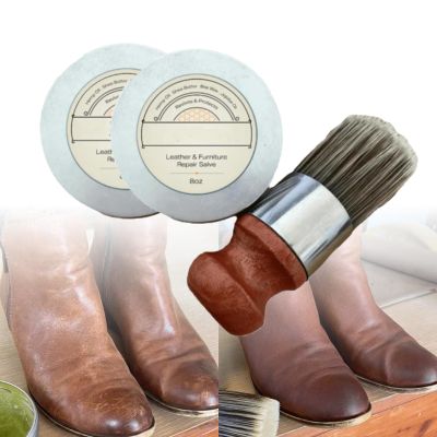ZENKLET Leather Repair, Leather Salve, Cream, Furniture Repair, Furniture Salve Applicator Brush (1, 2Pcs)