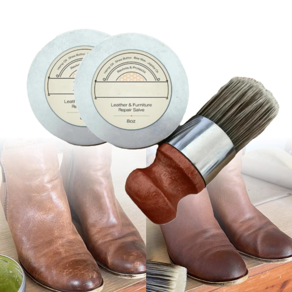 ZENKLET Leather Repair, Leather Salve, Cream, Furniture Repair, Furniture Salve Applicator Brush (1, 2Pcs)