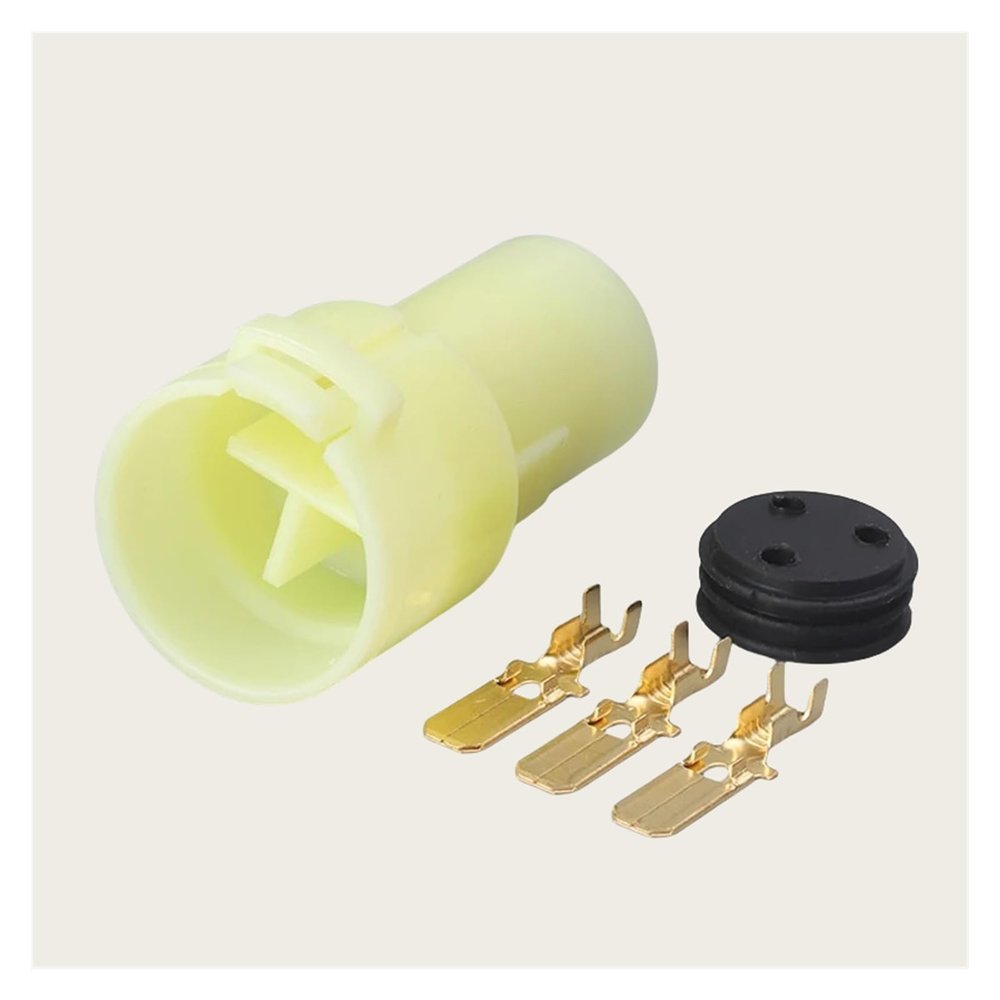 automotive wire connectors 3 Pin 6187-3551 6180-3541 Automobile Spark Connector Socket Wire 6.3MM Female Male Socket DJ70319Y-6.3-11 Car maintenance(Male with Pin,1 Set)