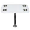 White RV Table Top Set with Secure Mounting Hardware Rectangular Table Set with Heavy-Duty Flat Mount Head, Durable 304 Stainless Steel Stand Post & Cup Holders - Easy to Install & Remove view 1