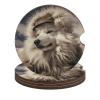Car Cup Holder Car Coaster with A Finger Notch 4PCS Cup Holder A White Wolf Car Cup Coaster Non-Slip Car Interior Accessories Drink Coaster for Most Vehicle view 1