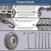 YAGOLD Set of 2 Snow Chains for Semi Trucks Snow Chains for Car Tires Universal Metal Tire Chains for SUV Trucks Pickup Trucks Semi Trucks Van Dually Trucks ATV Light Truck,Anti-Skid Chain 9R22.5 view 3