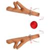 Tyenaza Car Reindeer Antlers Nose Set, Christmas Car Decorations with Reindeer Antler, Xmas Jingle Bells & Nose for Window Top and Front Grille (Khaki) view 3